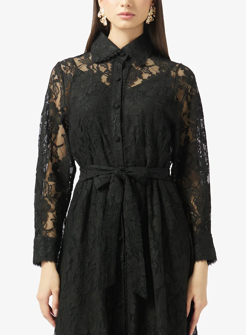 Khizana  Lace Shirt Dress for Women | Best Price UAE