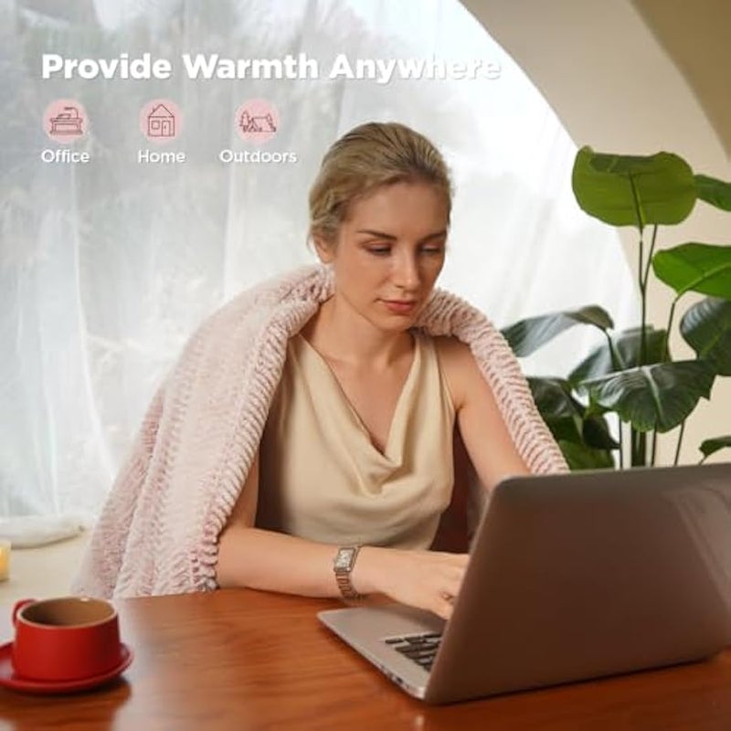 Loquat Heated Blanket Electric Blanket 50 x 60 - Cozy Soft Heated Throw with 5 Heating Levels & 3 Hours Auto Off,Machine Washable,ETL & FCC Certification,Over-Heat Protect(Frosty Pink) - Image 3