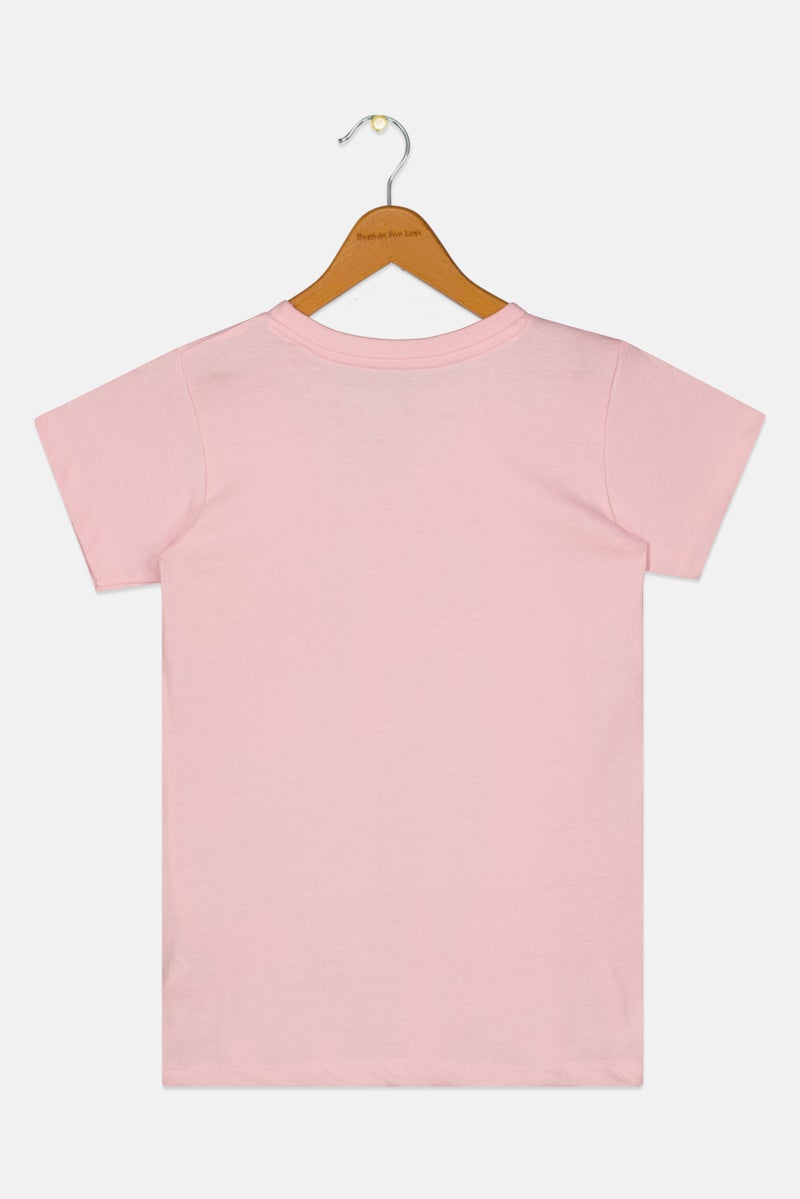 Disney Kids Girl Crew Neck Short Sleeve Kingdom Hearts Print T-Shirt, Pink - Image 3