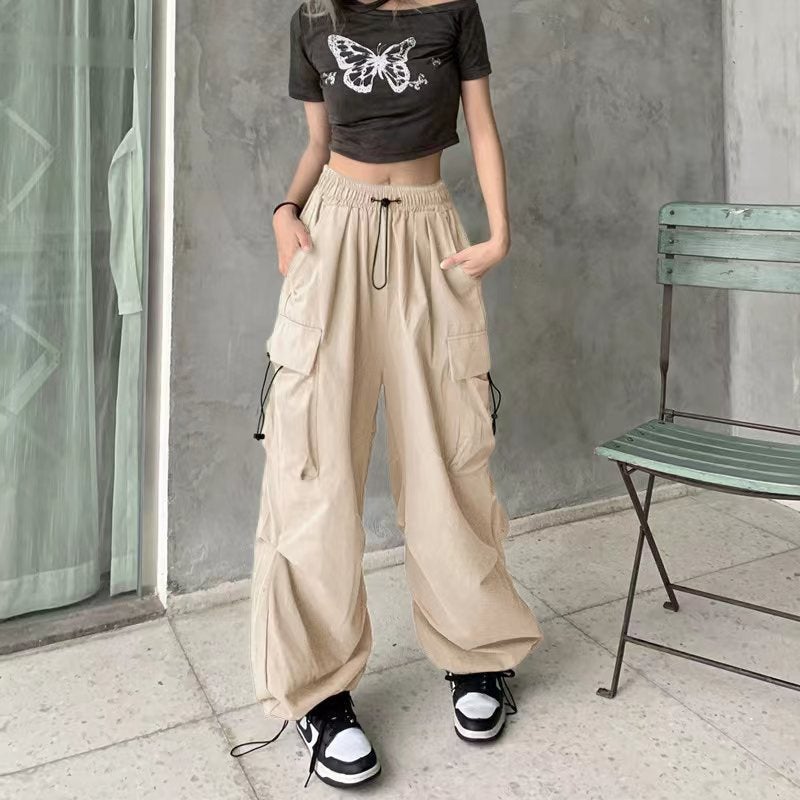 American-Style Retro Workwear Casual Pants Women'S Summer All-Match Straight Pants Loose Wide-Leg Pants Ins - Image 1