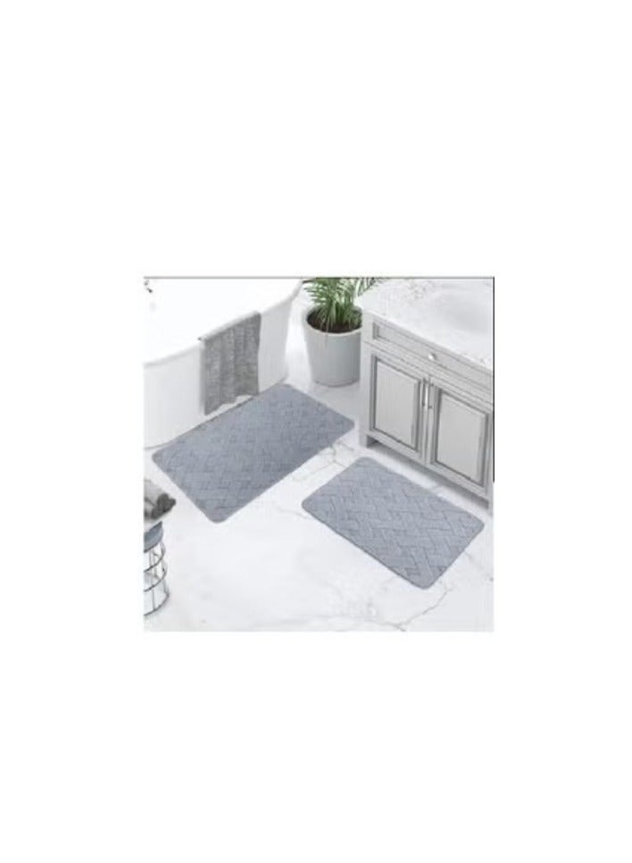 Hi homey 2 Pcs Bath Rug Set Bathroom Rugs, Non Slip Ultra Soft and Water Absorbent Bath Carpet, Machine Washable Quick Dry Bedroom Floor Mat Living Rug 