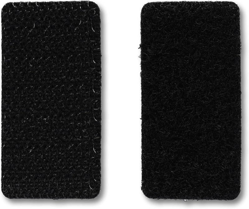 FIS Hook & Loop Tape Pads 20x40mm Rectangle, Black, Pack of 25 – Self Adhesive Fastener Strips for Home, School & Office - Image 1