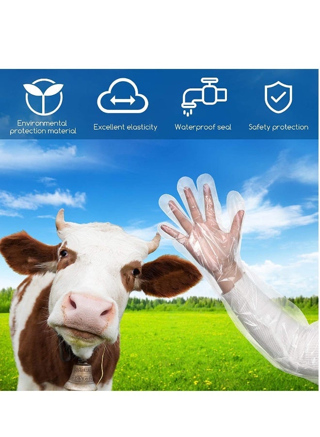 Disposable Field Dressing Gloves, 50 Pcs Veterinary Dressing Gutting Long Arm Gloves for Field Dressing Gutting Deer Gardening Painting Full Arm  - Image 2