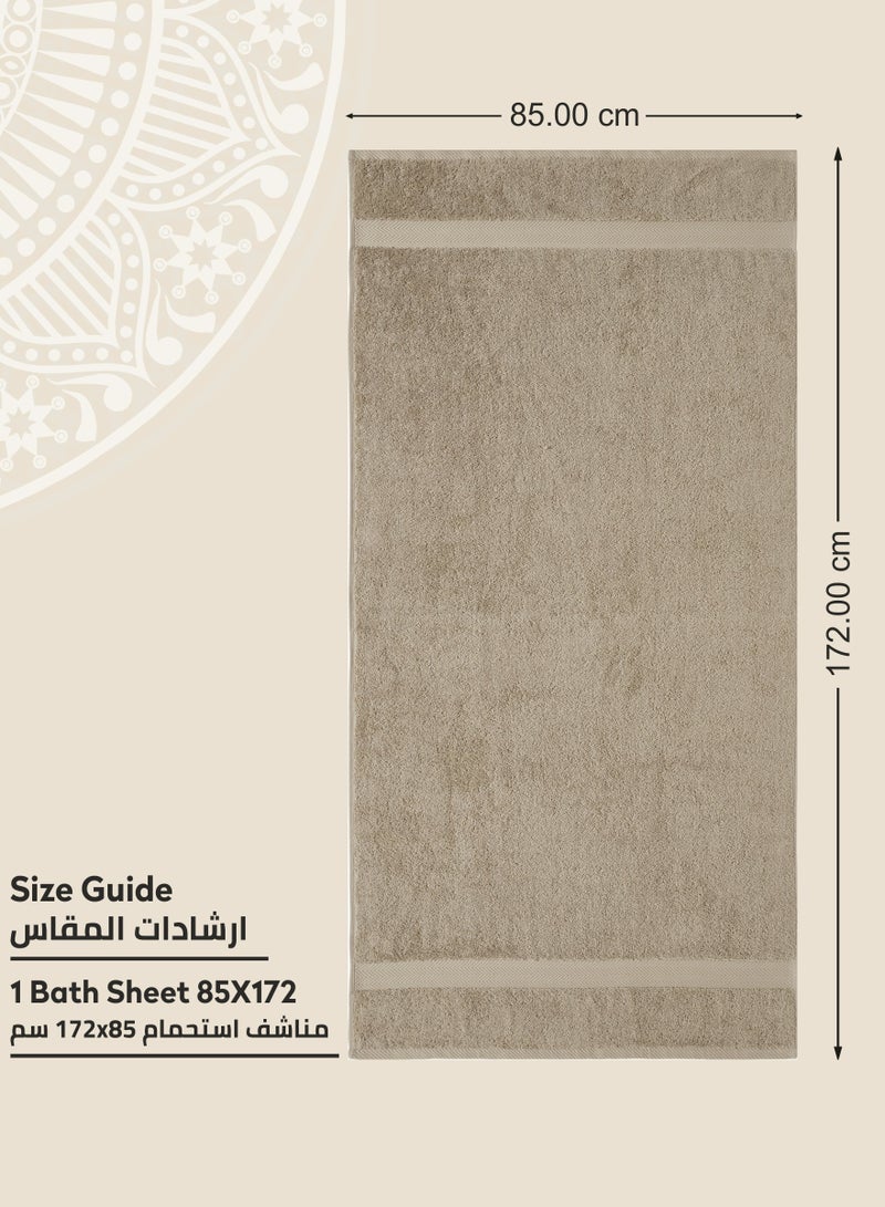 Donetella Premium 100 % Combed Cotton 1-Pcs Bath Sheet (85 X 172 CM) 600 GSM Large Towel, Highly Absorbent, Quick Dry,Best Towel for Bathroom, Spa And Hotel,Light Beige  - Image 3