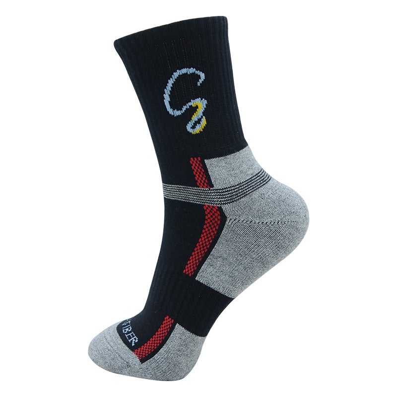 Generic Jelinny Professional Hiking Socks, Special Half-Loop Socks for Hiking, Quick-Drying Mid-Calf Cotton Mens Sports Socks Blue - Image 3