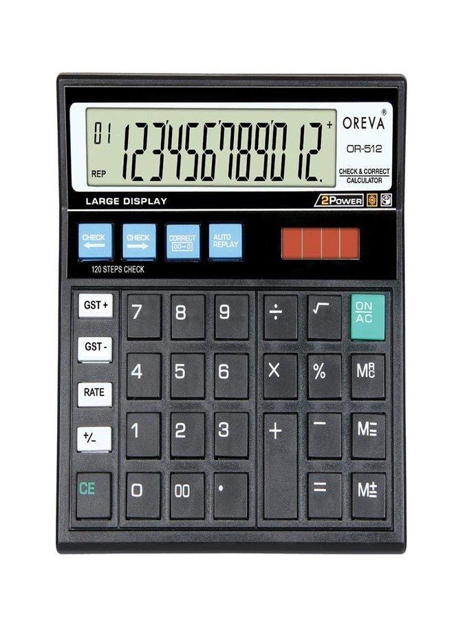 Oreva OR-512 Check & Correct GST Calculator (Black) - Image 1