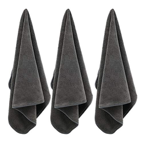 POLYTE Professional Quick Dry Lint Free Microfiber Hair Drying Salon Towel, 16 x 29 in, 8 Pack (Dark Gray) - Image 3