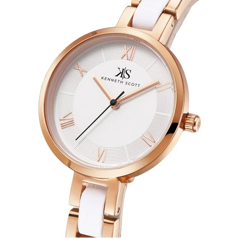 KENNETH SCOTT Women's Alloy+Plastic Analog Watch K22521-KCWW - 30 mm