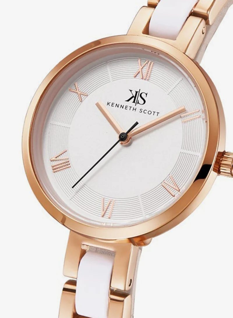 Kenneth Scott  Women's Alloy+Plastic Analog Watch K22521-KCWW - 30 mm for Women | Best Price UAE