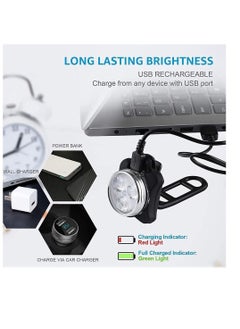 Y&D Bike Light Set, Super Bright USB Rechargeable Bicycle Lights, 4 Brightness Modes Options Cycling Front and Rear Light, Waterproof Mountain Road Lights (2 Cables, Straps)  - Image 3