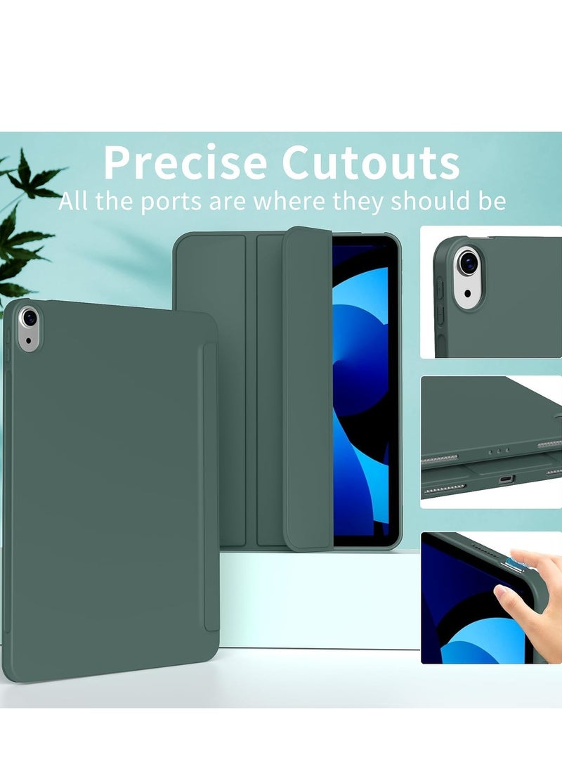 DUSALA Case for iPad Air 11 Inch M2 2024, Also Fits iPad Air 5th/4th Gen 10.9 Inch (2022/2020) – Slim Lightweight Smart Folio Cover with Auto Sleep/Wake, Soft TPU Back, Magnetic Closure, Full Protection for iPad Green - Image 2