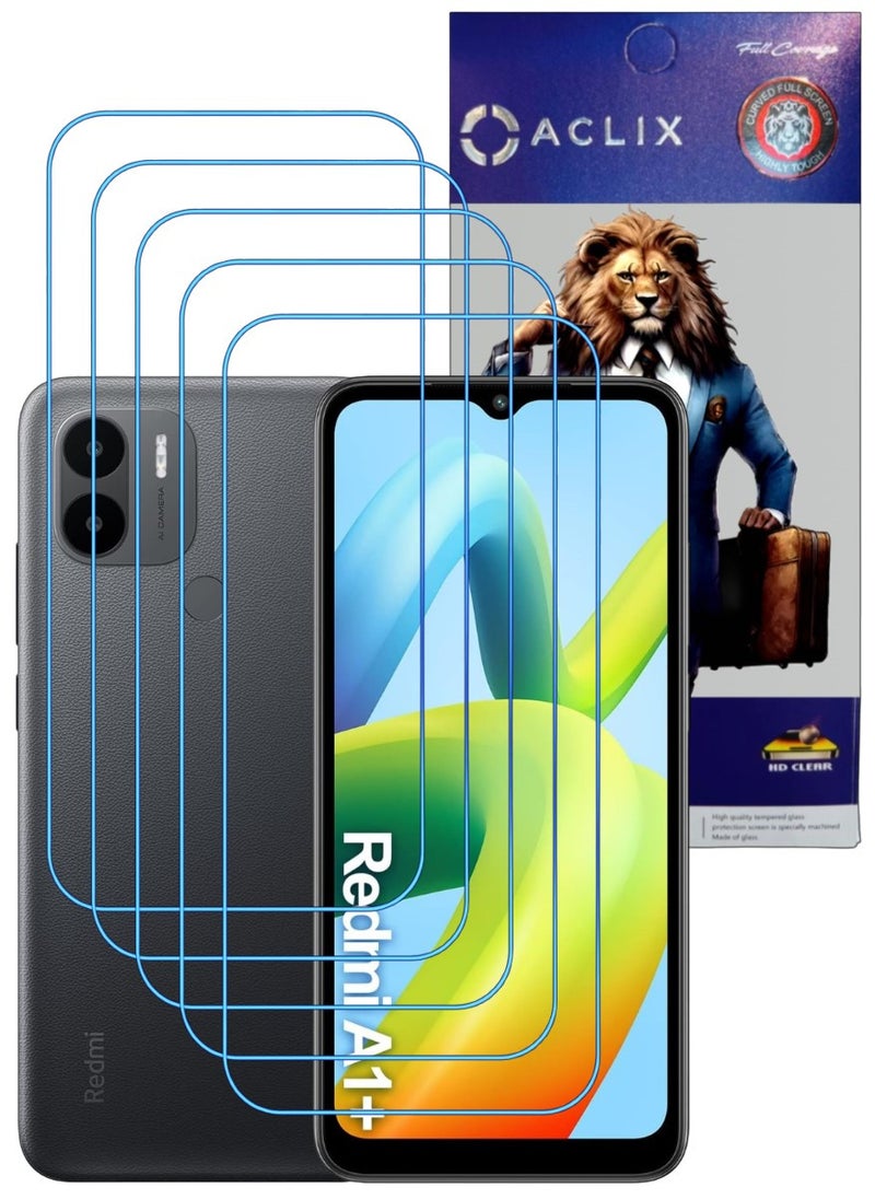 ACLIX 5 Pieces Antistatic ESD Dustproof Premium Quality High Definition Clear Tempered Glass Screen Protector Designed For Xiaomi Redmi A1+ - Image 1