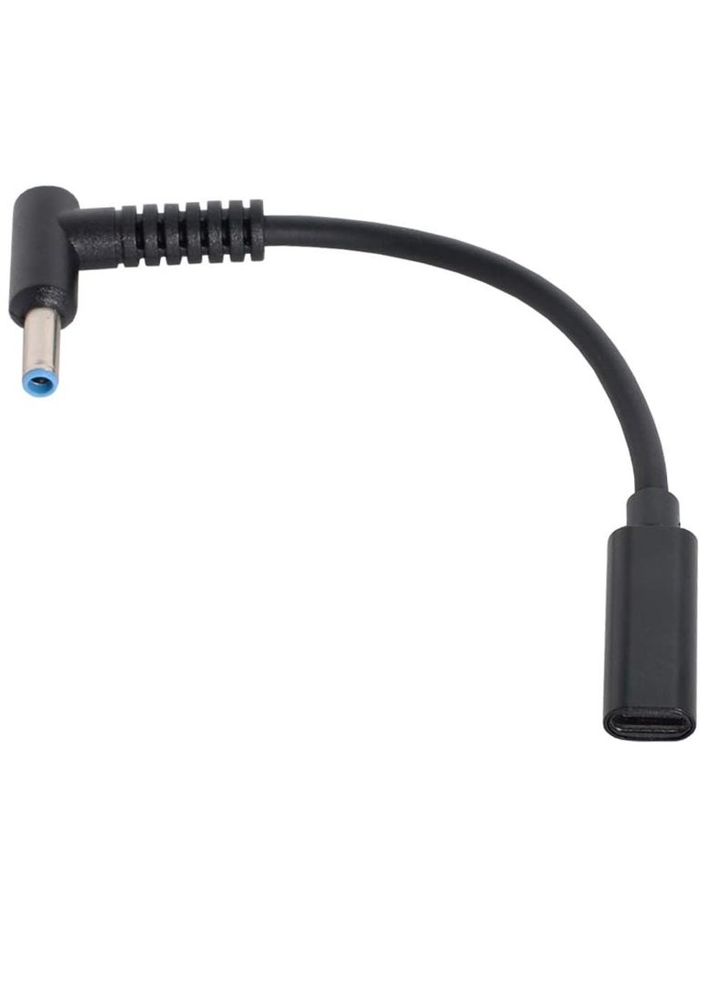 Power Adapter Cable 100W PD Type C to HP bLUE Pin 4.5mm x 0.6mm Interface Charging Cable Notebooks Power Connector for HP Notebooks Laptop