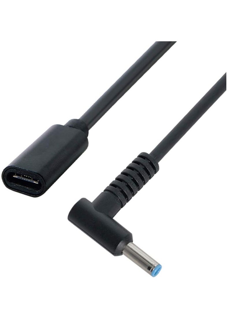 Power Adapter Cable 100W PD Type C to HP bLUE Pin 4.5mm x 0.6mm Interface Charging Cable Notebooks Power Connector for HP Notebooks Laptop