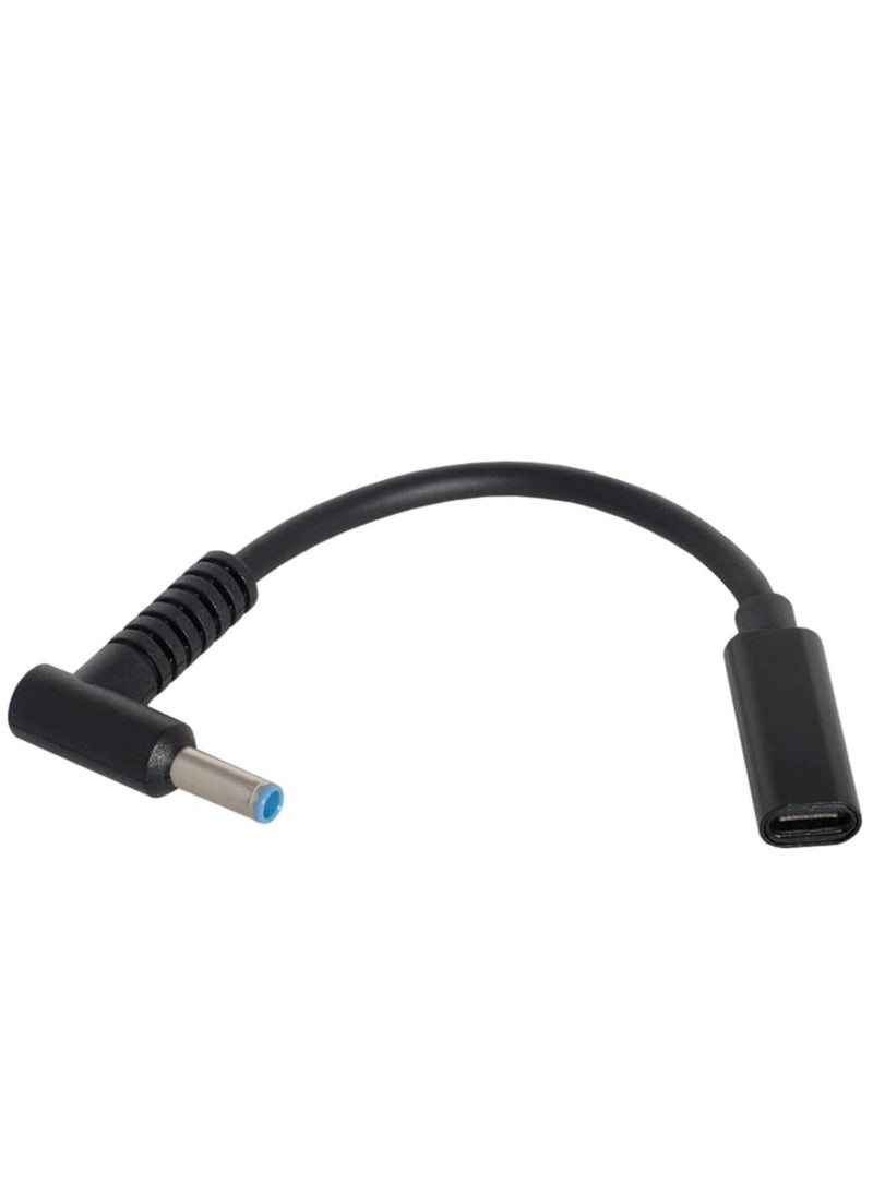 Power Adapter Cable 100W PD Type C to HP bLUE Pin 4.5mm x 0.6mm Interface Charging Cable Notebooks Power Connector for HP Notebooks Laptop