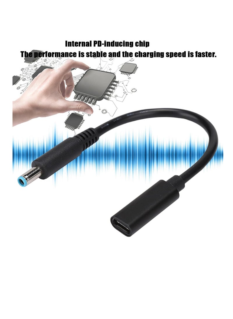 Power Adapter Cable 100W PD Type C to HP bLUE Pin 4.5mm x 0.6mm Interface Charging Cable Notebooks Power Connector for HP Notebooks Laptop