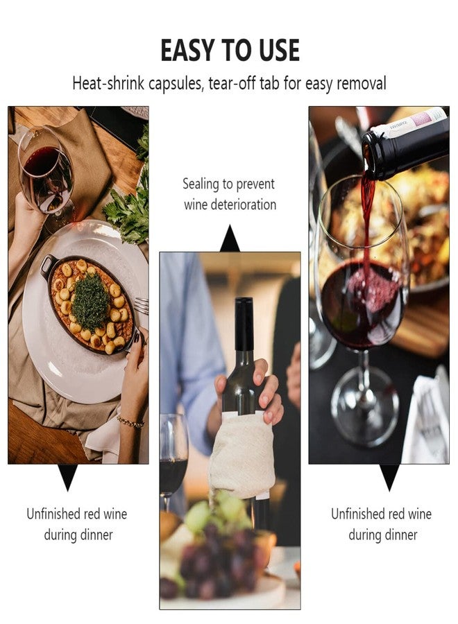 TOYANDONA 100-Pack Black PVC Heat Shrink Capsules for Wine Bottles - Perfect for Wine Cellars, Home Use, and Preservation - Image 2