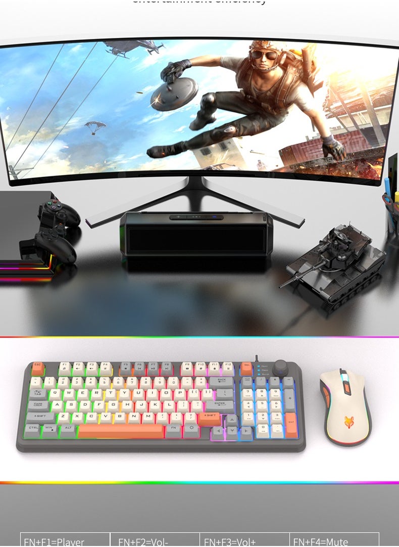 XUNFOX - RGB Gaming Combo with Modern Design Mouse and Keyboard - Image 1
