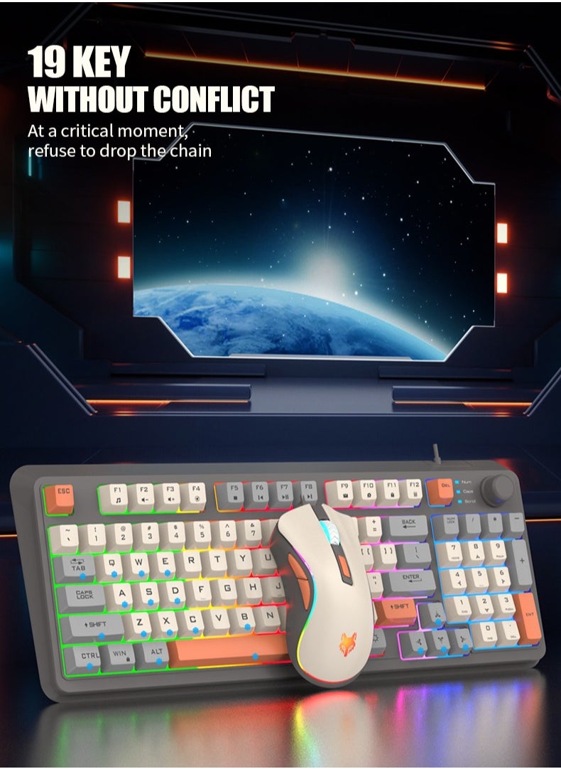XUNFOX - RGB Gaming Combo with Modern Design Mouse and Keyboard - Image 1