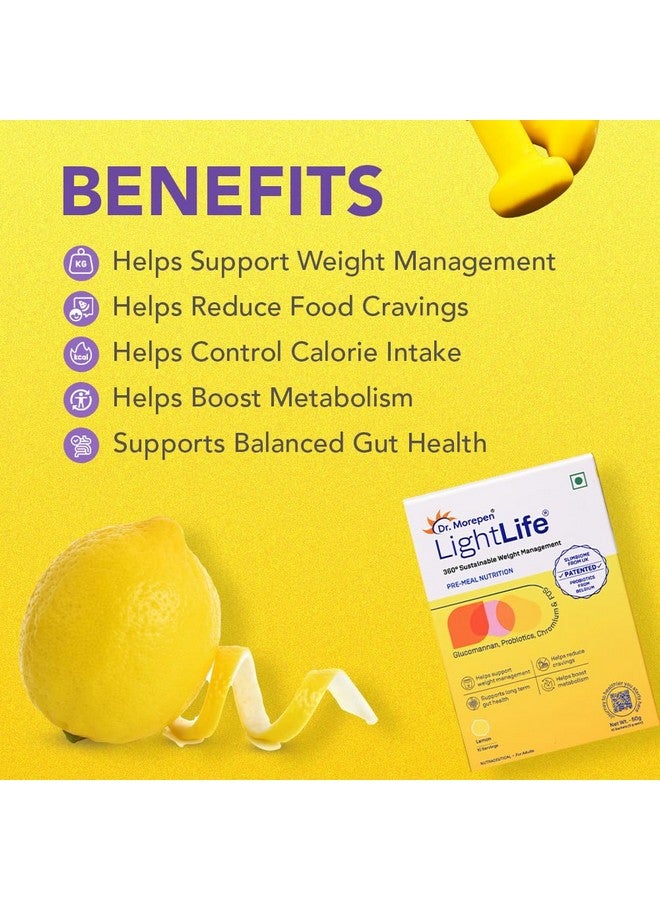Dr. Morepen مزيج التغذية قبل الوجبة من د. مورن | يتحكم في الشهية ويقلل الرغبة | للرجال والنساء | 60 كيس | نكهات الليمون - Image 3