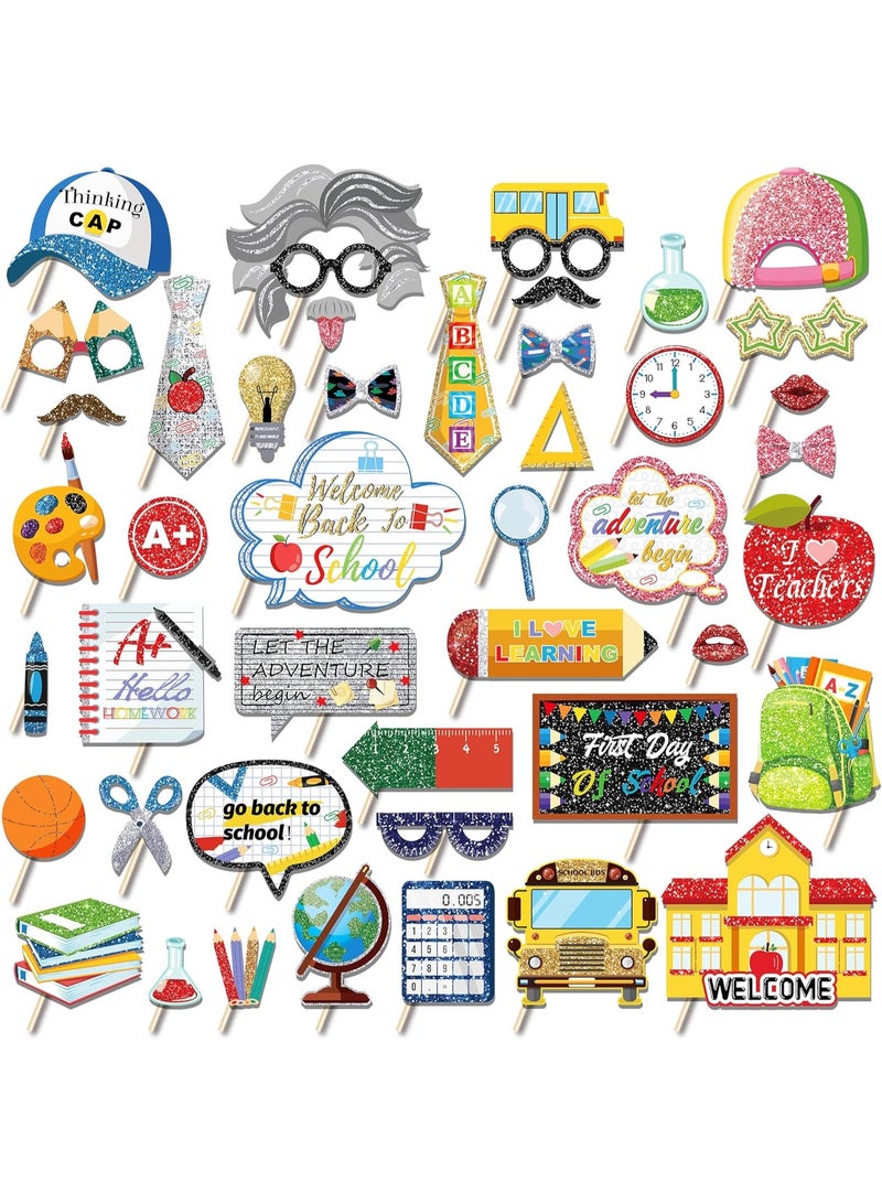 45PCS Back to School Party Photo Booth Props Supplies First Day of School Party Decoration