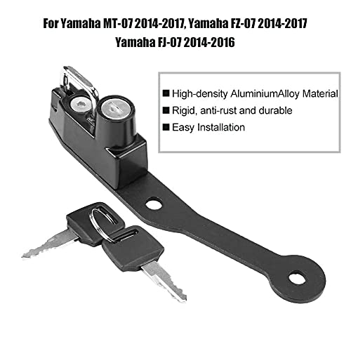 Acouto Helmet Lock Aluminium Alloy Motorcycle Helmet Lock Mount Hook Keys Locking Kit Fit for MT-07 FZ-07 2014-2017/FJ-07 2014-2016 - Image 3