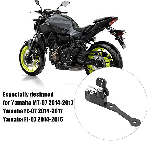 Acouto Helmet Lock Aluminium Alloy Motorcycle Helmet Lock Mount Hook Keys Locking Kit Fit for MT-07 FZ-07 2014-2017/FJ-07 2014-2016 - Image 4