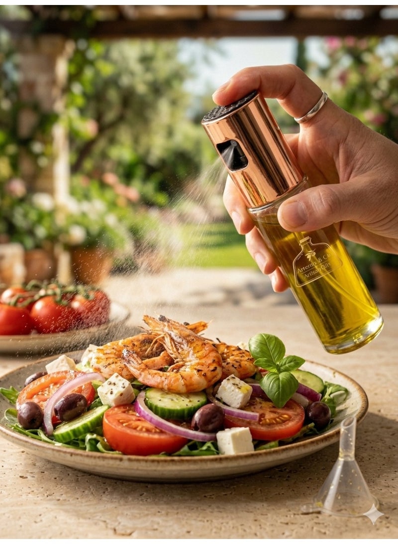 Refillable Edible Oil Spray Bottle 100ml – Glass Oil Mister for Cooking, Baking & Grilling Assorted Color. - Image 3