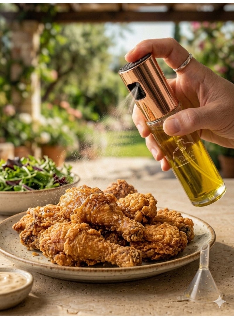 Refillable Edible Oil Spray Bottle 100ml – Glass Oil Mister for Cooking, Baking & Grilling Assorted Color. - Image 2