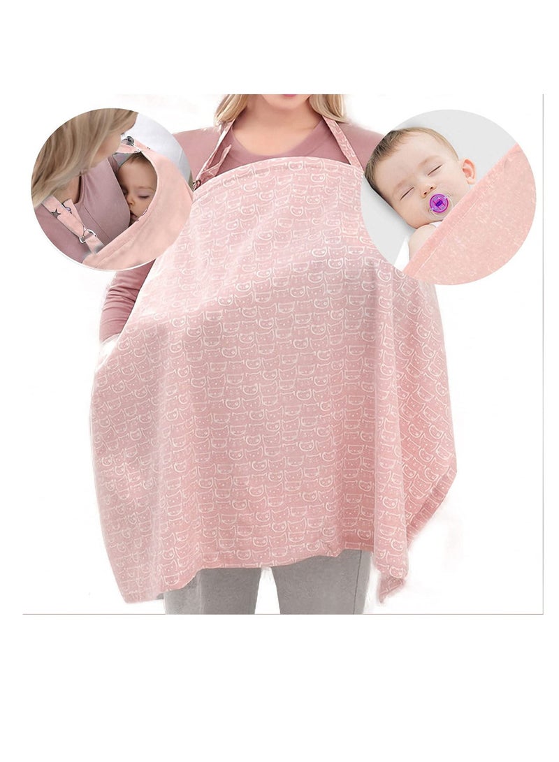 Y&D Nursing Cover Cotton Breastfeeding with Adjustable Strap, Soft Boned Apron Burp Cloth Breathable Lightweight, Stylish Discreet Full Privacy Scarf  - Image 4