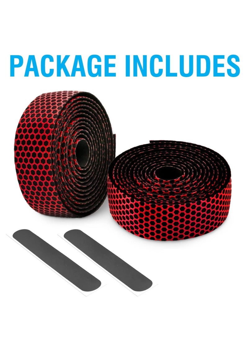 YelaJoy Hex Bike Handlebar Tape - Bar Tape for Road Cycling Bicycles, Drop Bar Wraps for Better Grip - 2 Rolls Per Set  - Image 2