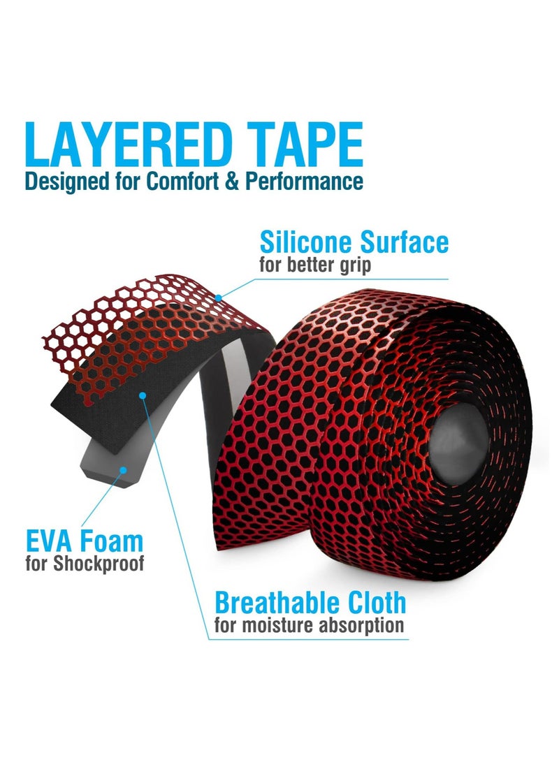 YelaJoy Hex Bike Handlebar Tape - Bar Tape for Road Cycling Bicycles, Drop Bar Wraps for Better Grip - 2 Rolls Per Set  - Image 4