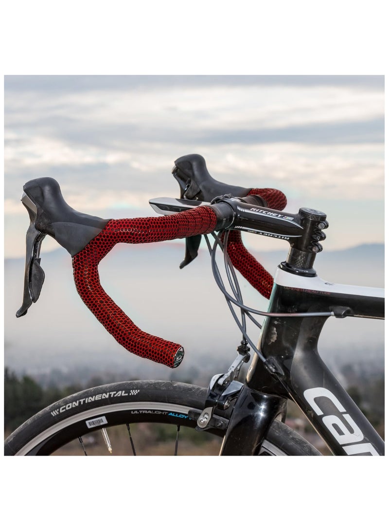 YelaJoy Hex Bike Handlebar Tape - Bar Tape for Road Cycling Bicycles, Drop Bar Wraps for Better Grip - 2 Rolls Per Set  - Image 3