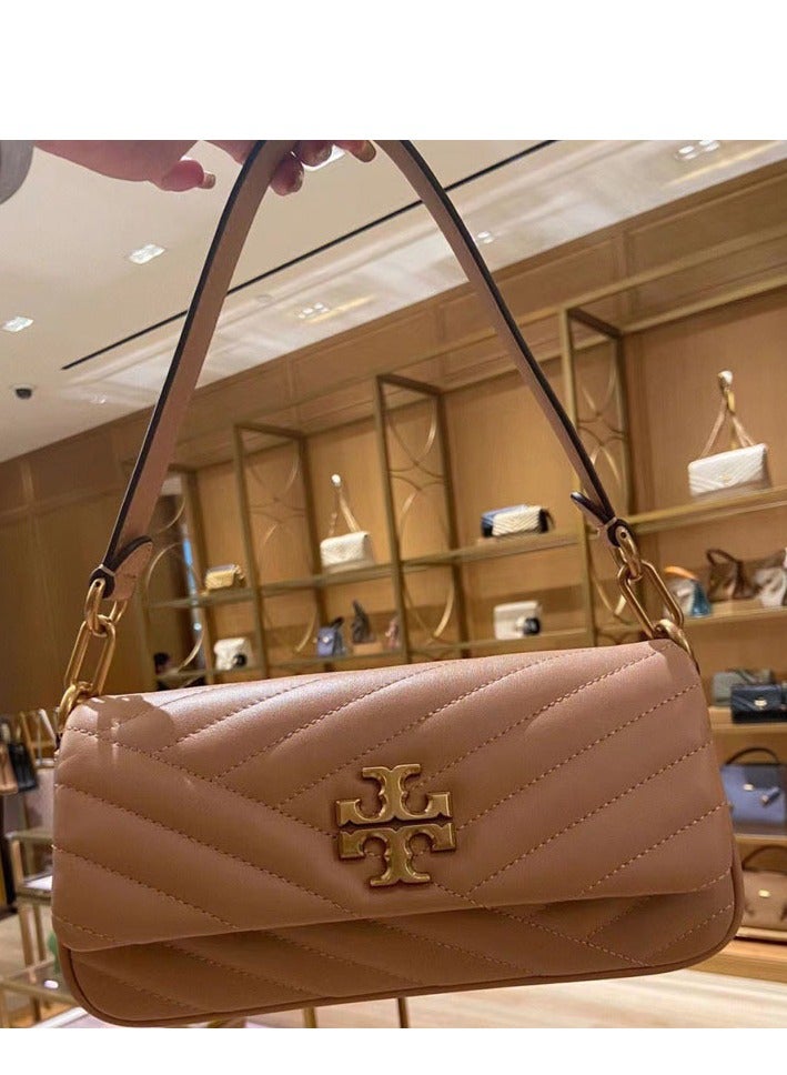 Burch Baguette bag embroidered rhombus underarm bag portable crossbody fashion shoulder bag women versatile 24*6*12CM - Image 2