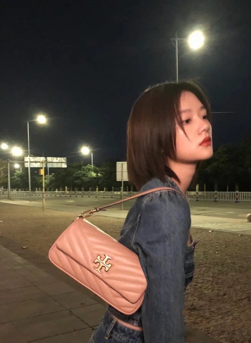 Burch Baguette bag embroidered rhombus underarm bag portable crossbody fashion shoulder bag women versatile 24*6*12CM - Image 1