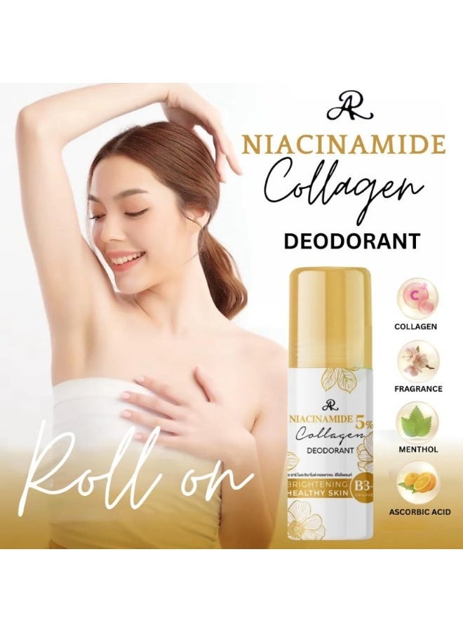 AR Niacinamide & Collagen Deodorant Roll On 75ml – Underarm Brightening, Long-Lasting Odor Protection & Healthy Skin - Image 1