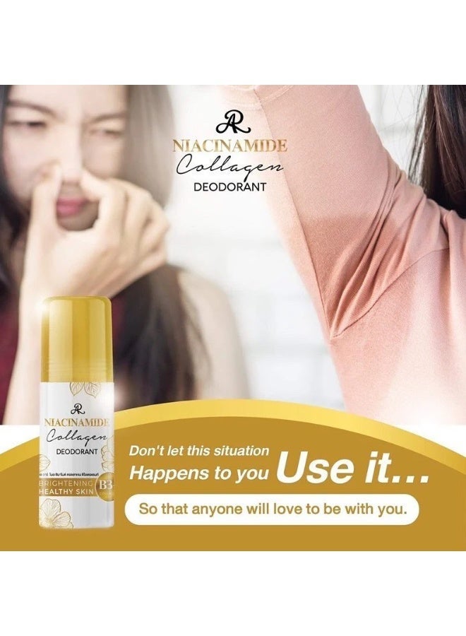 AR Niacinamide & Collagen Deodorant Roll On 75ml – Underarm Brightening, Long-Lasting Odor Protection & Healthy Skin - Image 5