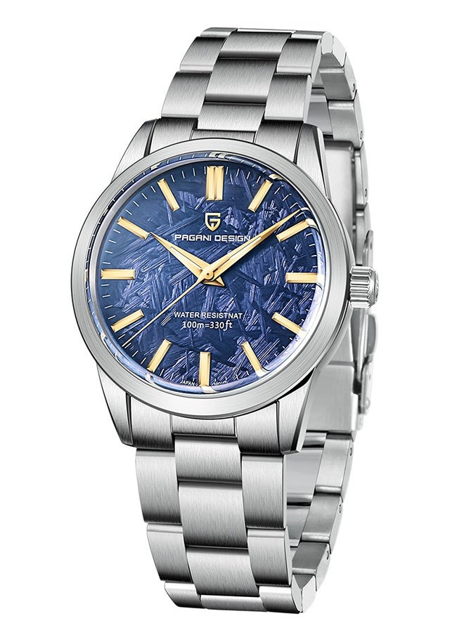 PAGANI DESIGN PD1734 Quartz Men's Watches 40mm Full Stainless Steel VH31 Movement Business Waterproof Wrist Watches for Men,Silver Blue  - Image 1