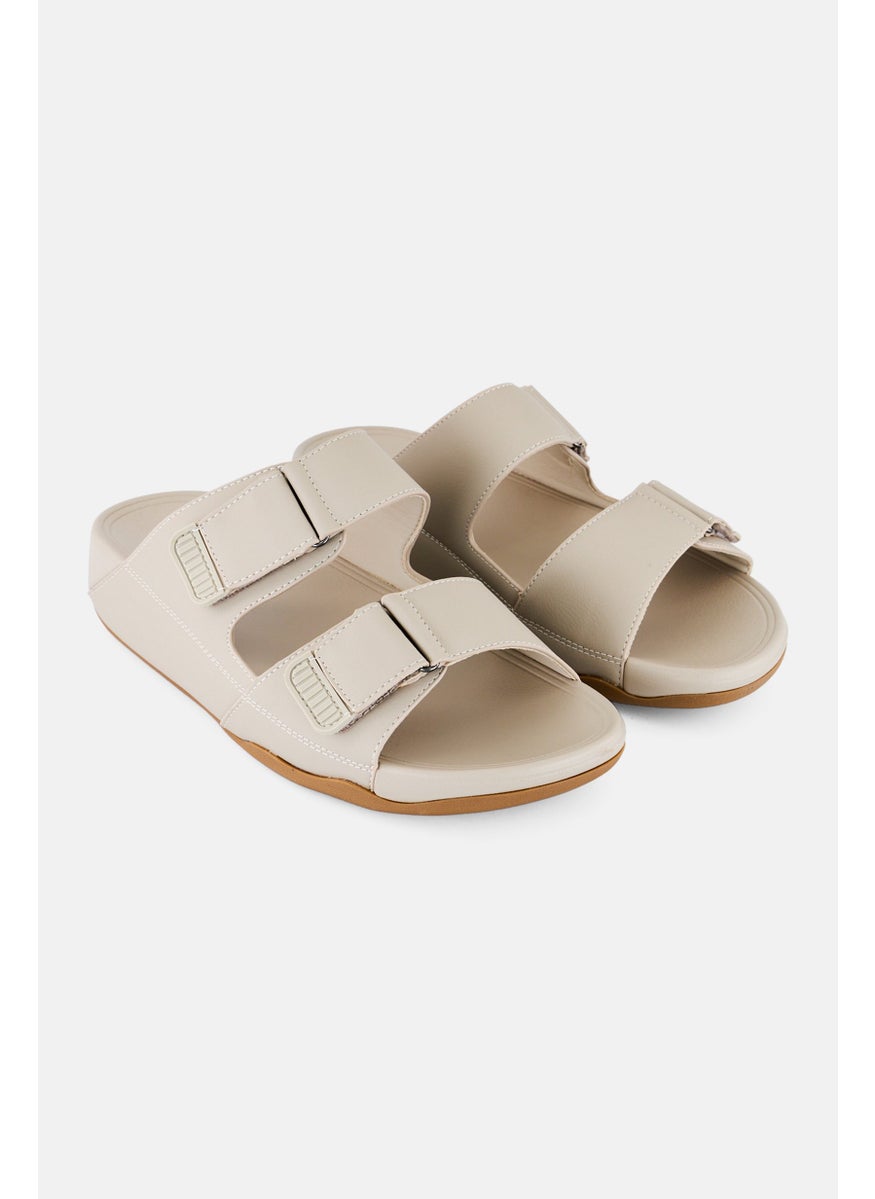 English Laundry Men 2 Strap Slip On Arabic Sandals, Beige  - Image 1