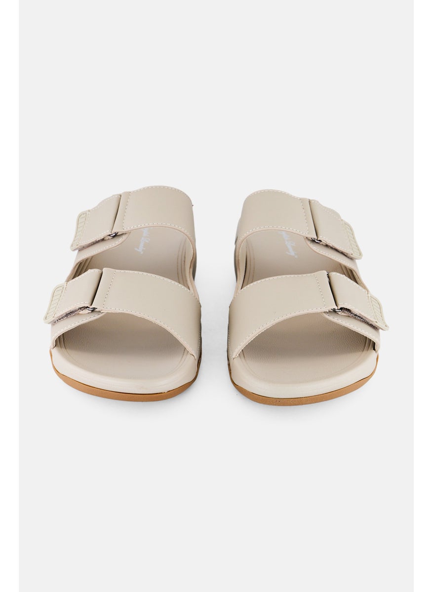 English Laundry Men 2 Strap Slip On Arabic Sandals, Beige  - Image 4