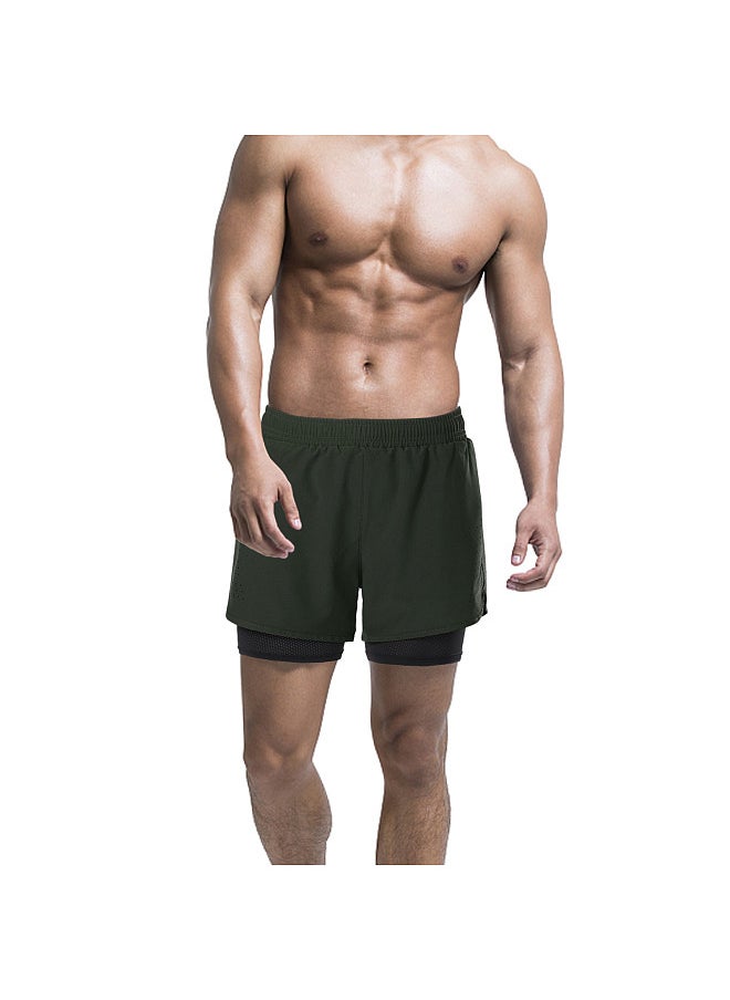 LIXADA - Men's 2-in-1 Running Shorts Quick Drying Breathable Active Training Exercise Jogging Cycling Shorts with Longer Liner - Image 1