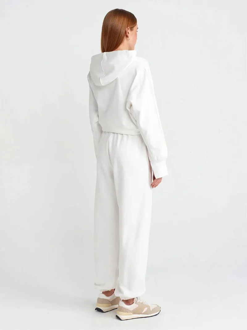 ديلفين Dilvin Women's Wide-Leg Fleece Jogger Pants