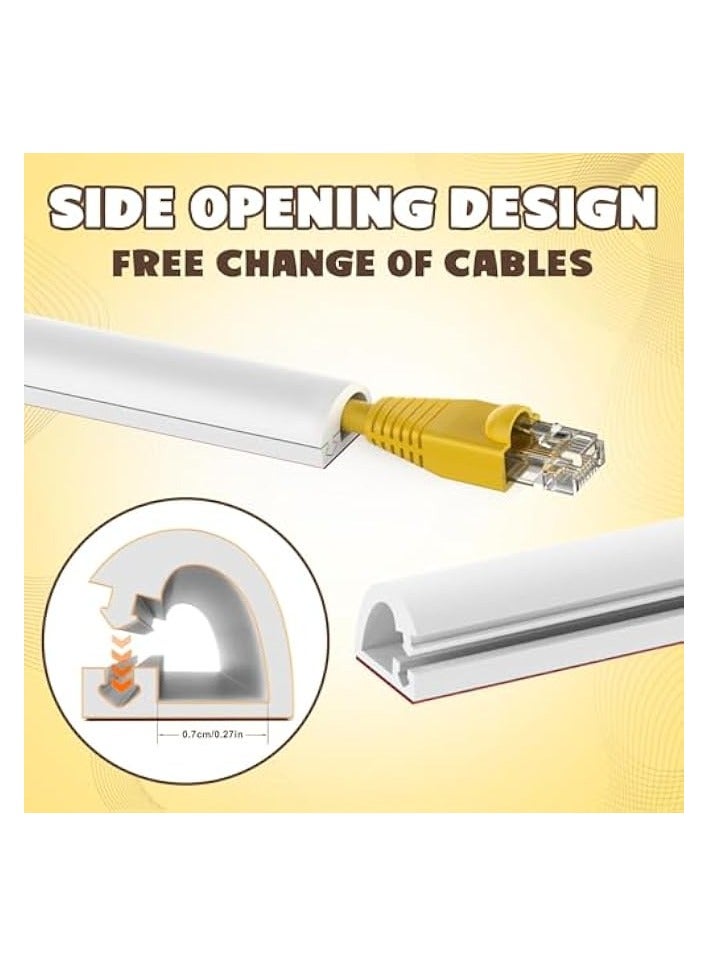 erorex Wall Cord Hider, Self Adhesive Cable Hider Cord Cover for Wires, Flexible Wire Cover Cable Raceway for Cord Management (White, Inner hole:7mm*8mm*2m)  - Image 2