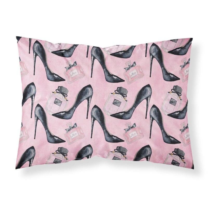 Caroline's Treasures ""Caroline's Treasures Fashion Diva Shoes and Perfume Pillowcase  Standard  Multicolor"" 