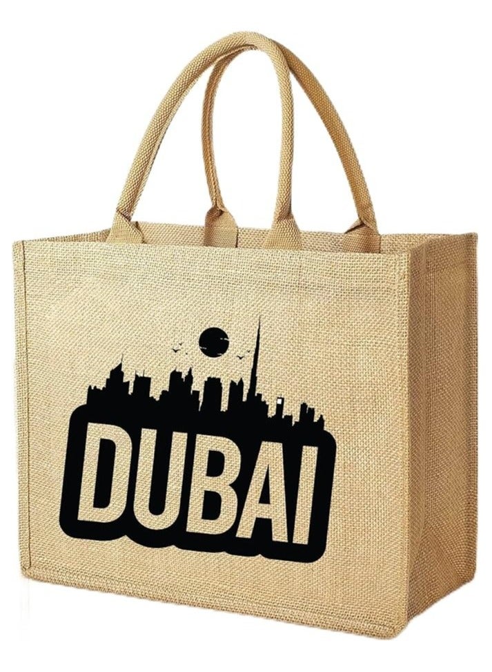 Pearl Coast Dubai Souvenir Jute Bag – EcoChic Tote Bags | Pack of 12 | Durable, Stylish & Reusable - Image 5