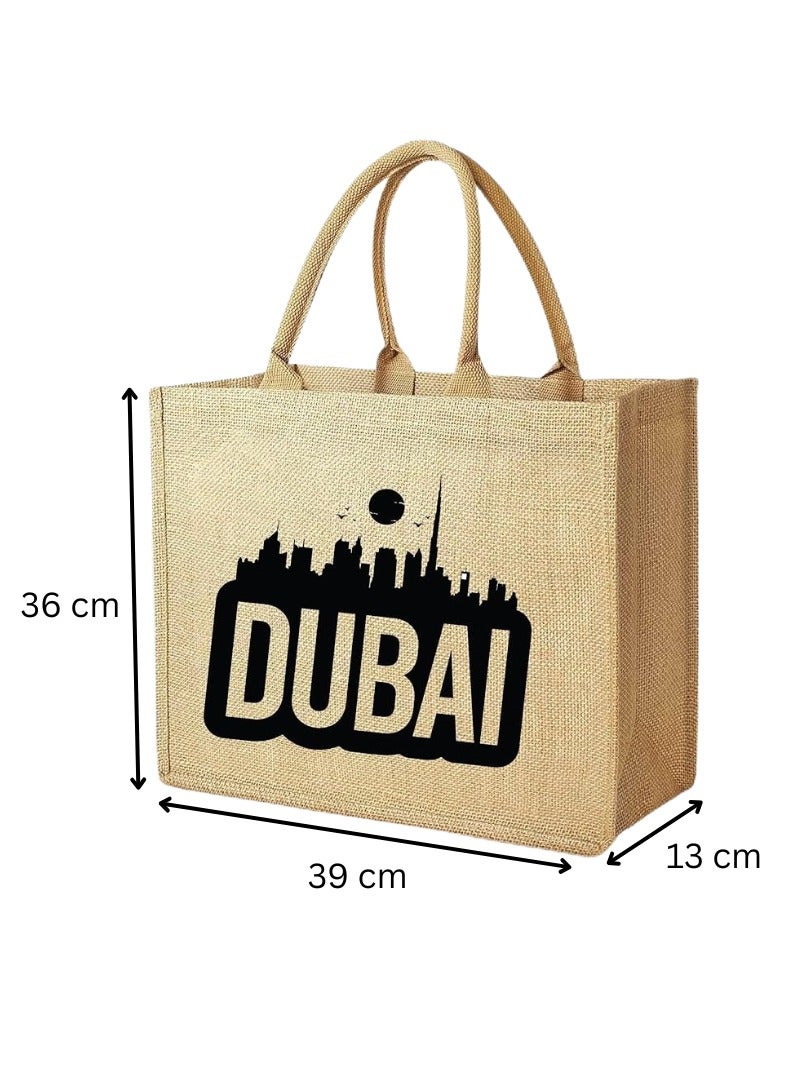 Pearl Coast Dubai Souvenir Jute Bag – EcoChic Tote Bags | Pack of 12 | Durable, Stylish & Reusable - Image 4