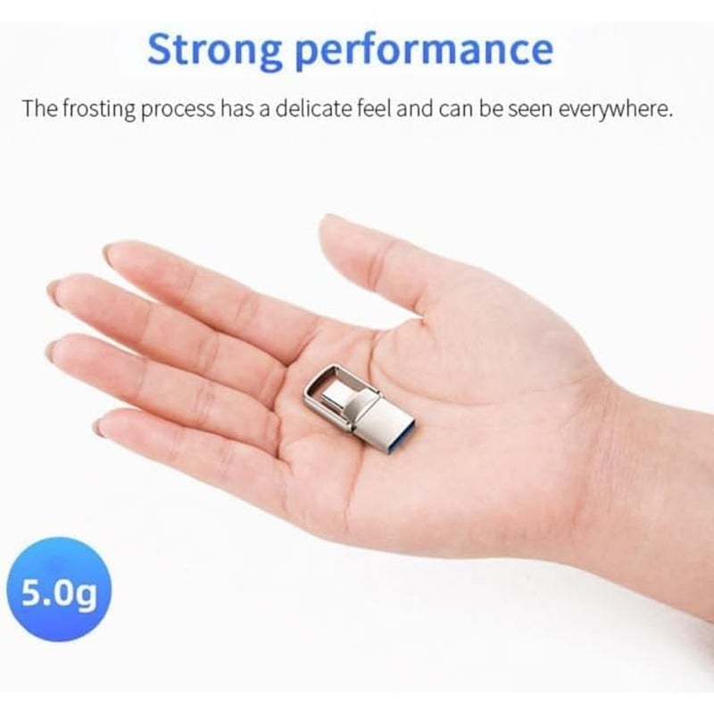 2TB Dual Connector USB Flash Drive - USB 3.0 and Type-C High-Speed Data Storage - Compact OTG Device for Smartphones, Tablets, PC - Alloy, Silver, Ultra-Fast 120MB/s Read Speed - Fetch 2TB ultra '. - Image 2