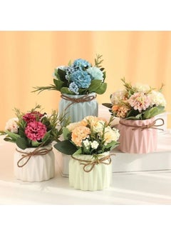 Taşdevri Life Candy Colors Decorative, Gift 4-Piece Succulent and Cactus Flower Pot Set, Presentation  - Image 1