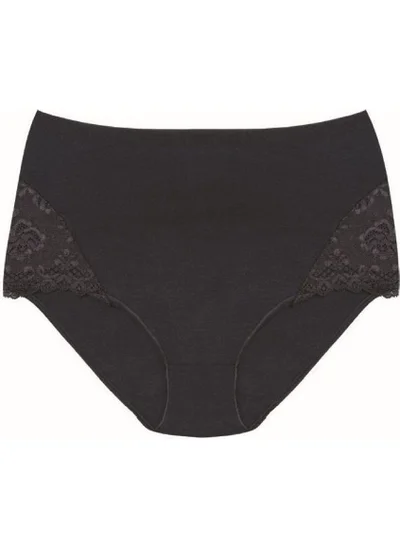 Magic Form 626 Wide-Bordered Combed Cotton Normal Panties - Black
