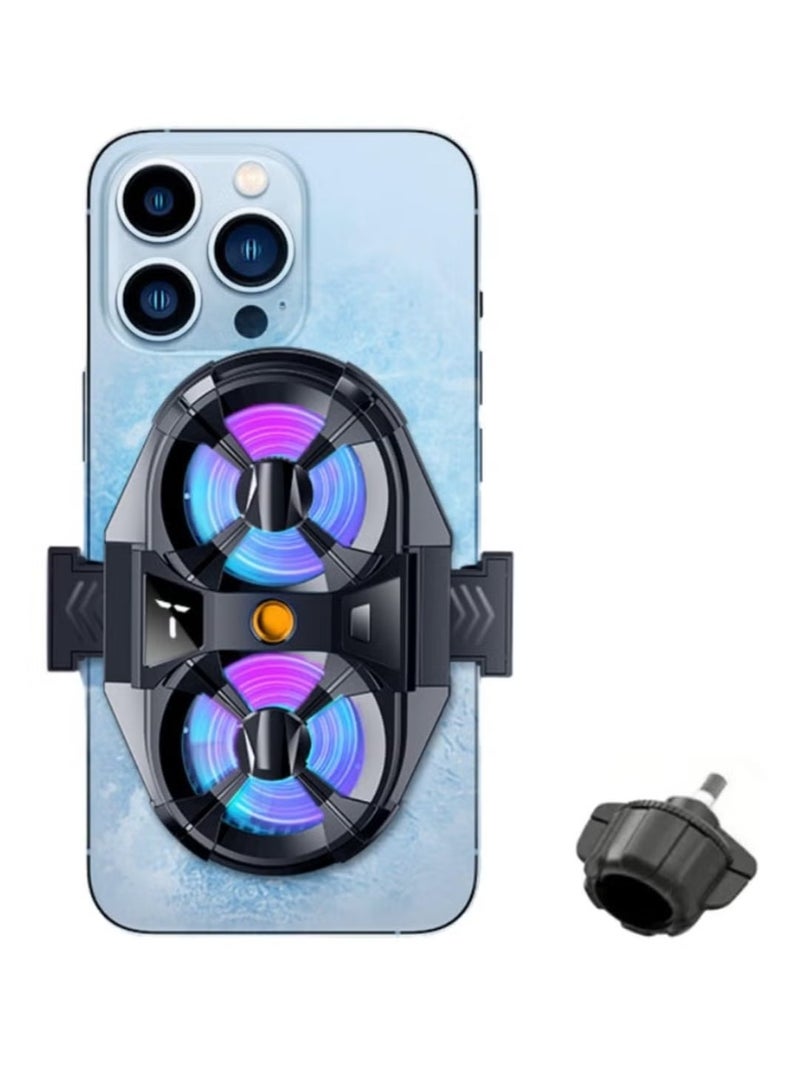 ELTRAZONE Dual Cooling Fan for Cell Phones – 3-Speed Fan, LED Display, Plug & Switch Design, Phone Holder for Enhanced Gaming Performance, Portable & Efficient Cooling Solution  - Image 2